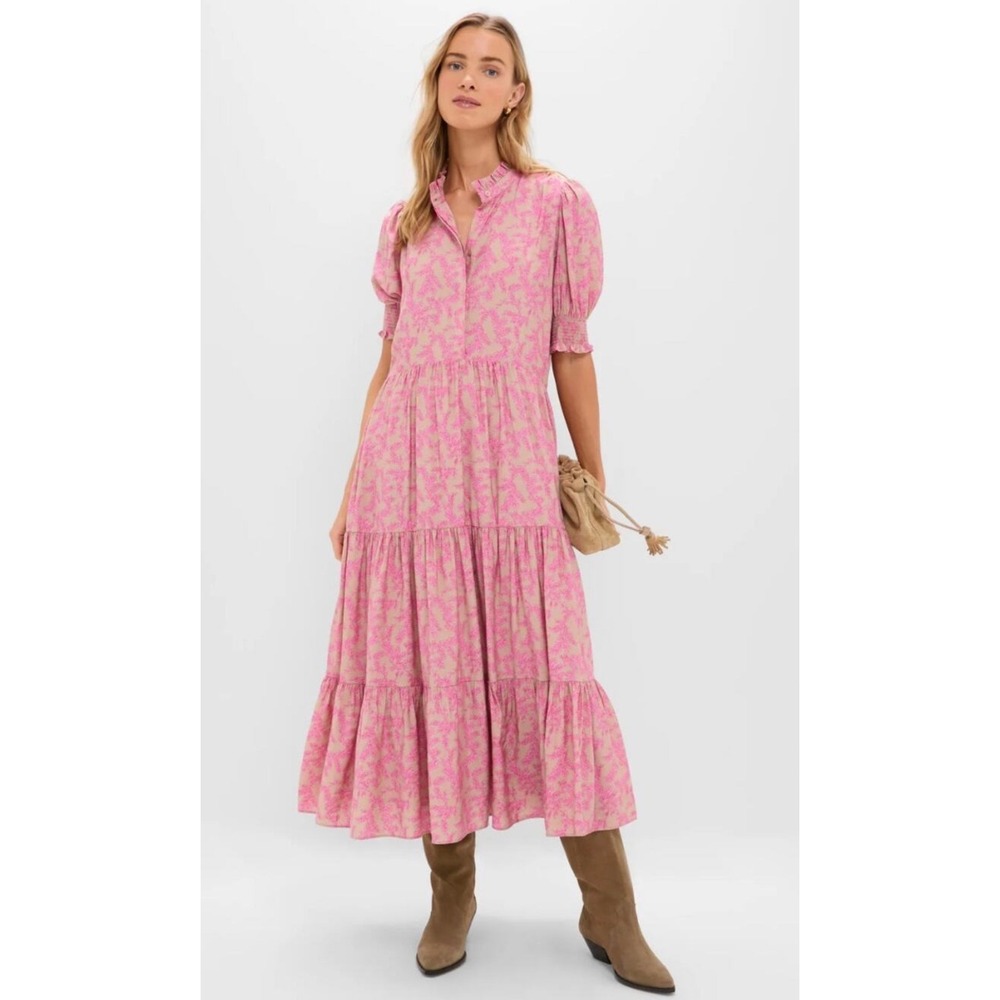 Tuckernuck Hyacinth House Vine Bennett Tan Pink Maxi Dress ($168) XL